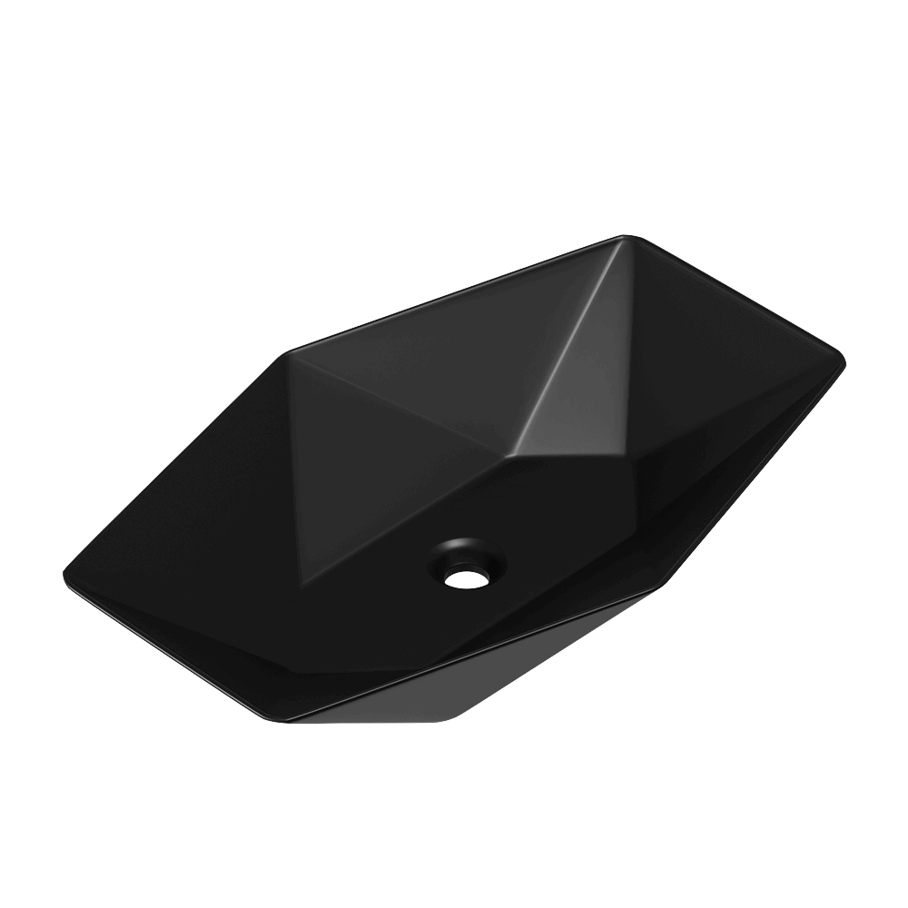 Umywalka nablatowa ceramiczna - black - DIAMENT 57 x 37 cm