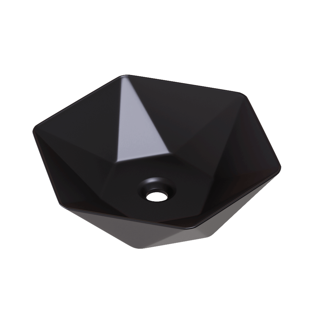 Umywalka nablatowa ceramiczna - black - DIAMENT 48 cm