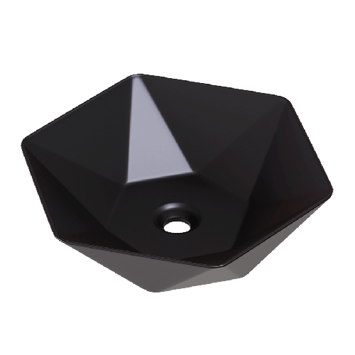Umywalka nablatowa ceramiczna - black - DIAMENT 48 cm