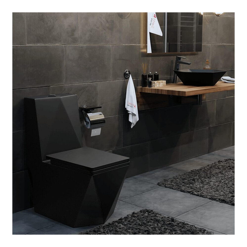 Umywalka nablatowa ceramiczna - black - DIAMENT 48 cm