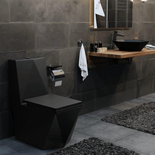 Umywalka nablatowa ceramiczna - black - DIAMENT 48 cm