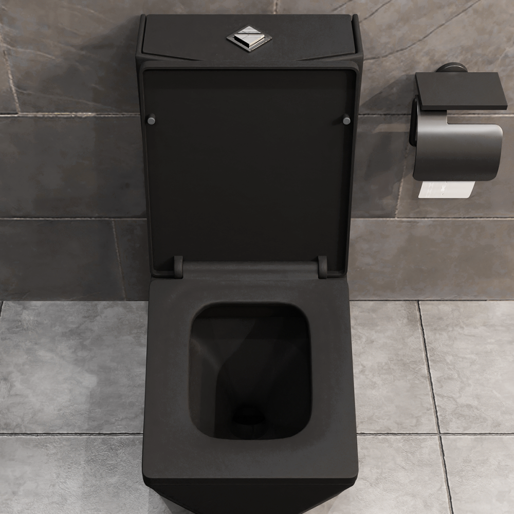 Zestaw WC kompakt + umywalka wolnostojąca DIAMENT BLACK - SWISS MEYER