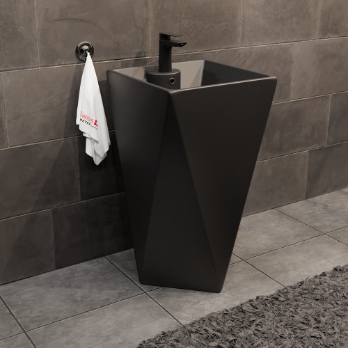 Zestaw WC kompakt + umywalka wolnostojąca DIAMENT BLACK - SWISS MEYER