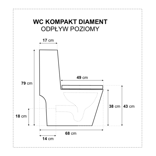 Zestaw WC kompakt + umywalka wolnostojąca DIAMENT BLACK - SWISS MEYER