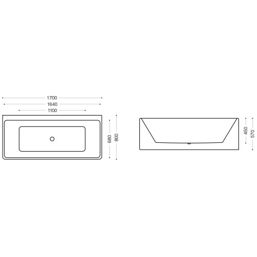 Wanna przyścienna z bateriami 170 cm SPA200 - SWISS MEYER exclusive