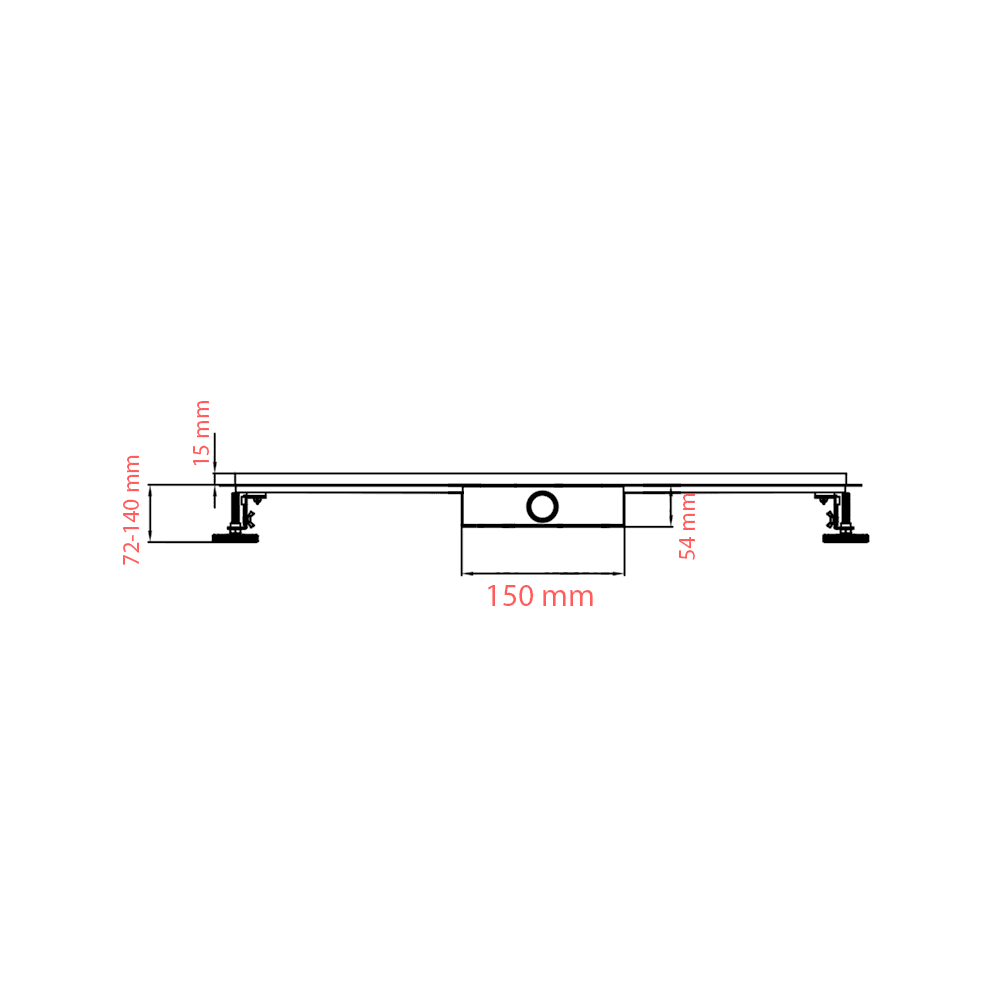 Odpływ liniowy 60 cm - 2w1 SS  - pod płytkę - SWISS MEYER