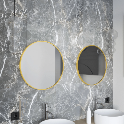 Lustro łazienkowe złota ramka - 60 x 60 cm - MC 32 - SWISS MEYER