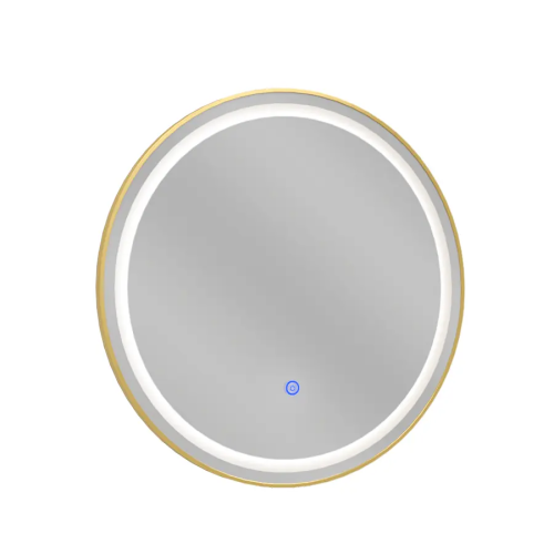 Lustro łazienkowe okrągłe złota ramka - LED antypara - 60 cm - MC 14 - SWISS MEYER