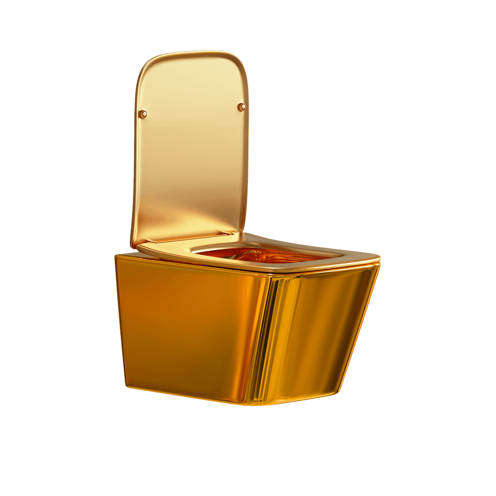 Misa WC podwieszana IVONA złota – bezrantowa rimless – SWISS MEYER