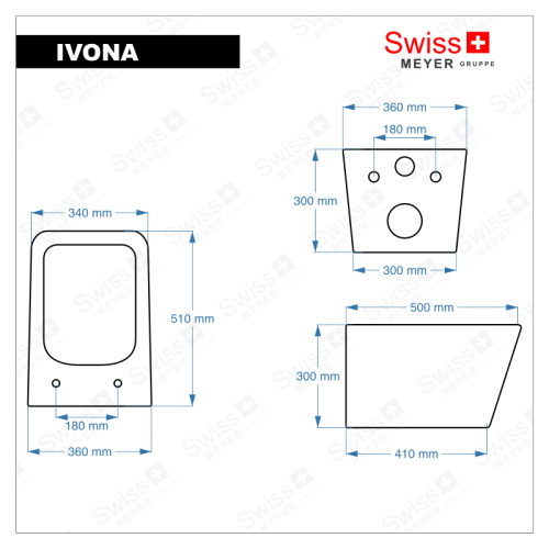 Misa WC podwieszana IVONA złota – bezrantowa rimless – SWISS MEYER