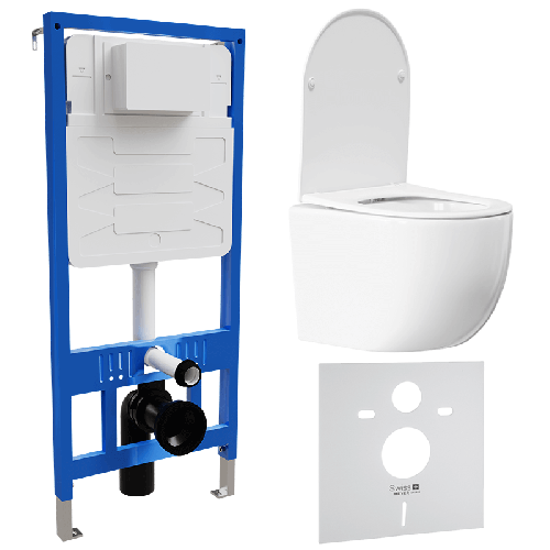 Zestaw Stelaż podtynkowy z misą WC podwieszaną KATRINA biała SWISS MEYER