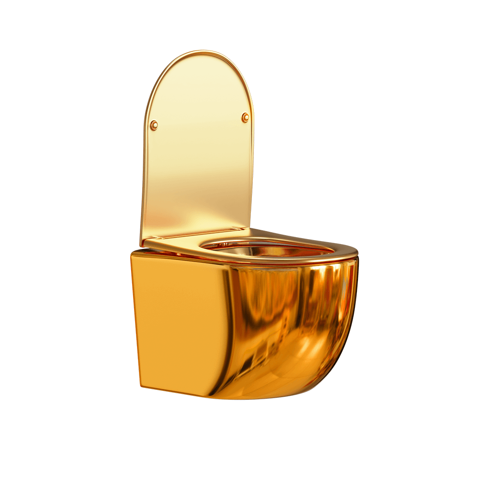 Zestaw Stelaż podtynkowy z misą WC podwieszaną KATRINA złota SWISS MEYER