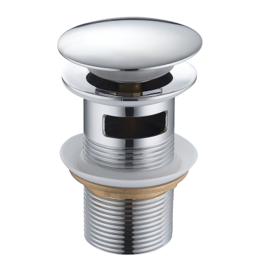 Korek umywalkowy klik klak mosiężny CHROM - z przelewem