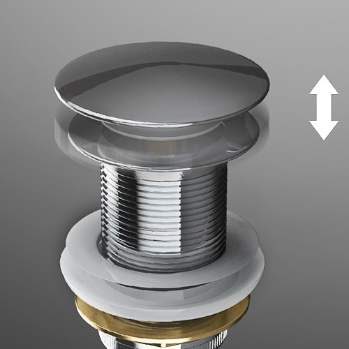 Korek umywalkowy klik klak mosiężny CHROM - bez przelewu