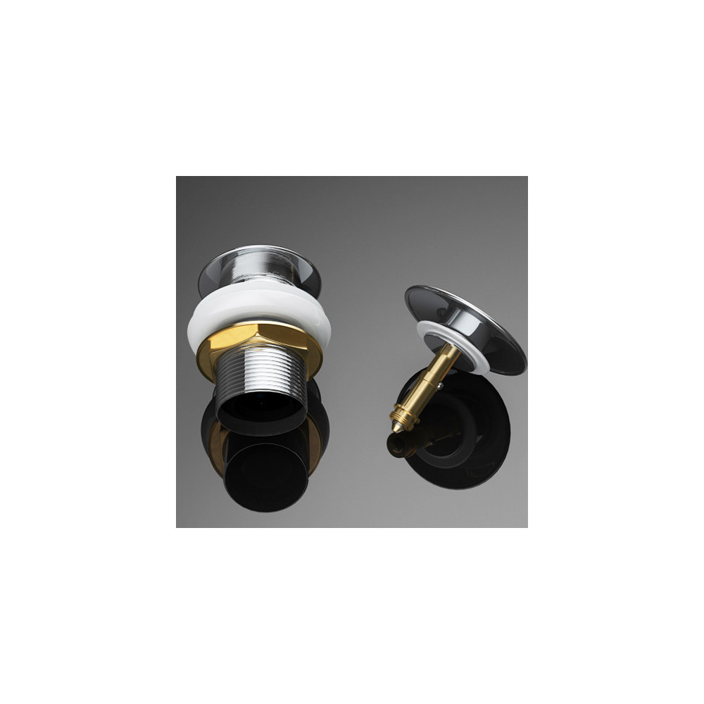 Korek umywalkowy klik klak mosiężny CHROM - bez przelewu