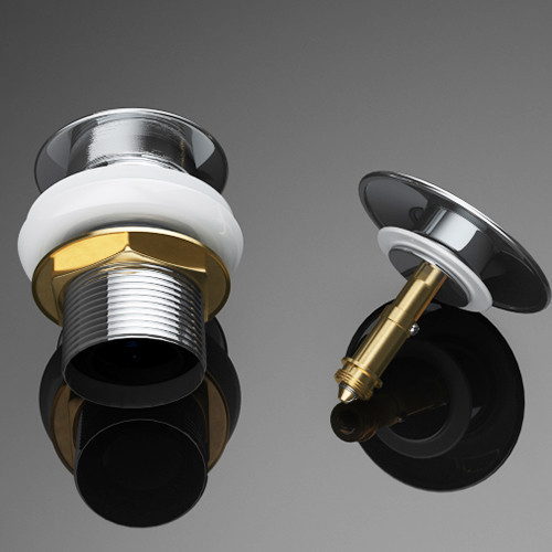 Korek umywalkowy klik klak mosiężny CHROM - bez przelewu