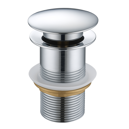 Korek umywalkowy klik klak mosiężny CHROM - bez przelewu