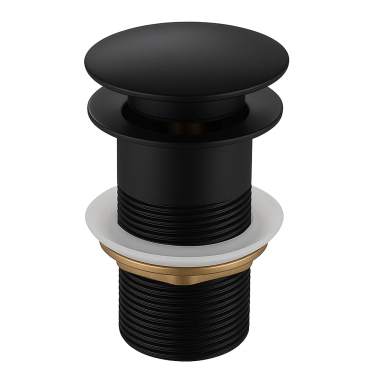 Korek umywalkowy klik klak mosiężny CZARNY - bez przelewu