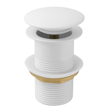 Korek umywalkowy klik klak mosiężny BIAŁY - bez przelewu