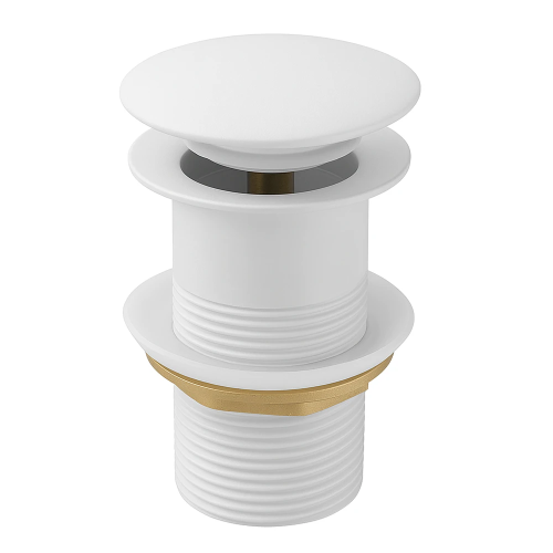 Korek umywalkowy klik klak mosiężny BIAŁY - bez przelewu