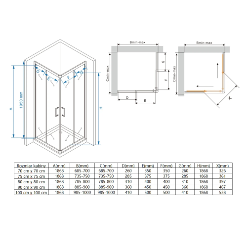Kabina prysznicowa przesuwna - MS5000 - SWISS MEYER