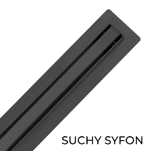 Odpływ liniowy 80 cm czarny - SLIM 360 SS - obrotowy - SWISS MEYER