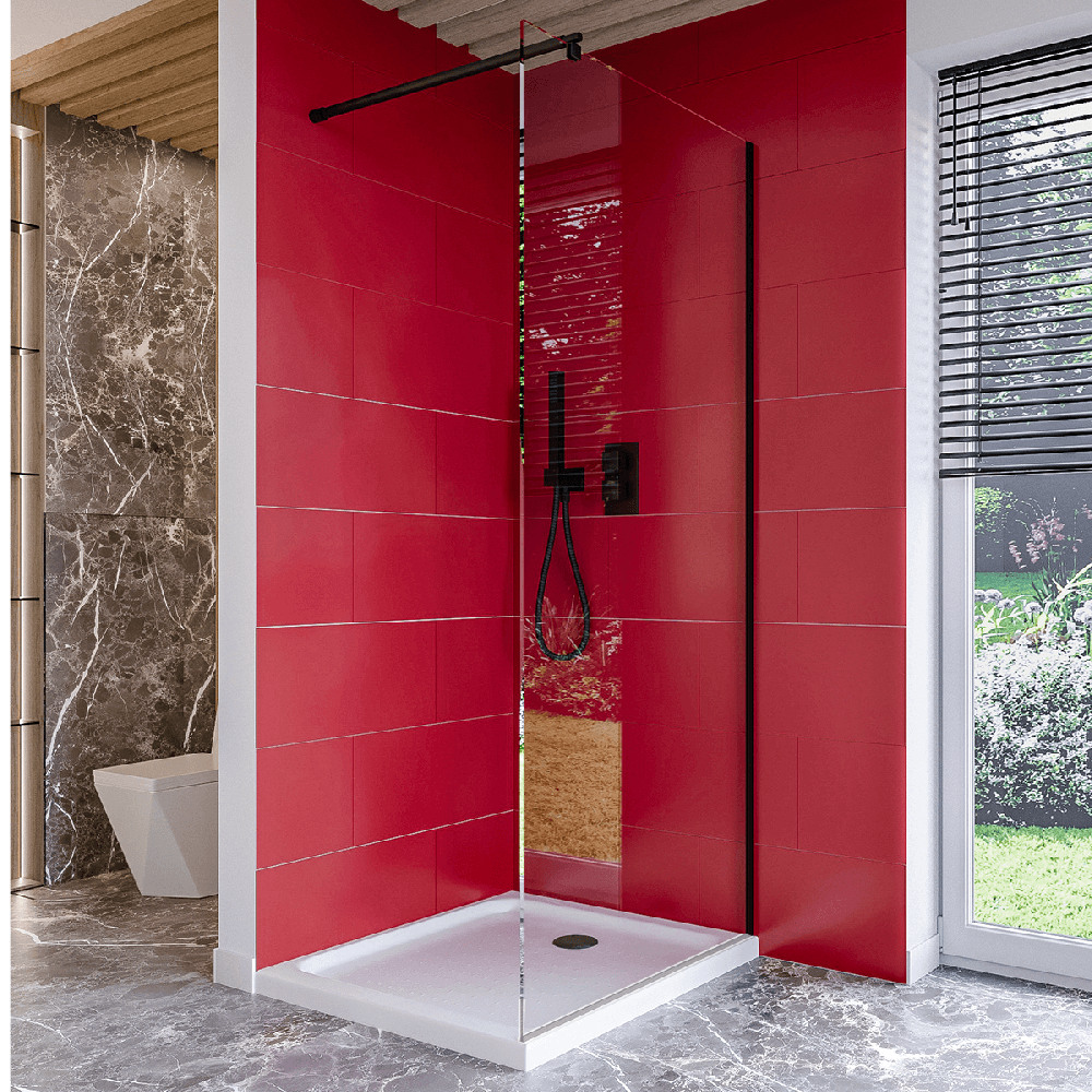 Ścianka prysznicowa WALK IN - CZARNA 8mm M9 - SWISS MEYER