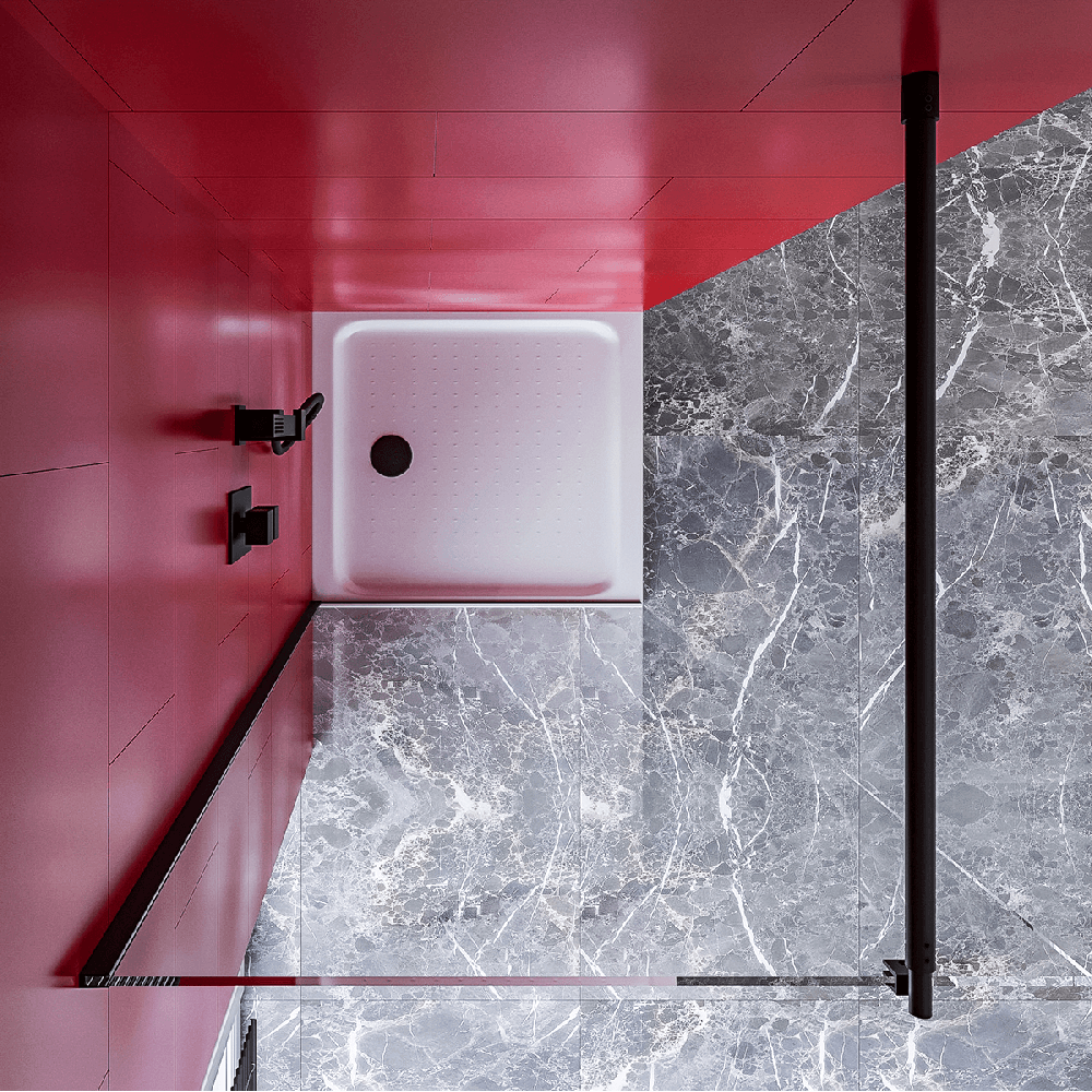 Ścianka prysznicowa WALK IN - CZARNA 8mm M9 - SWISS MEYER