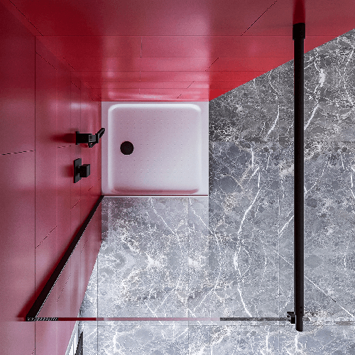 Ścianka prysznicowa WALK IN - CZARNA 8mm M9 - SWISS MEYER