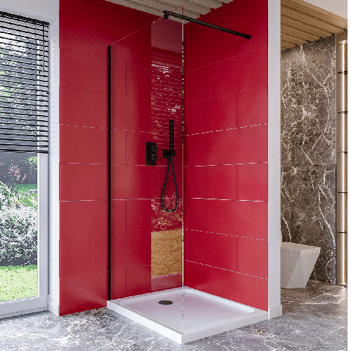 Ścianka prysznicowa WALK IN - CZARNA 8mm M9 - SWISS MEYER