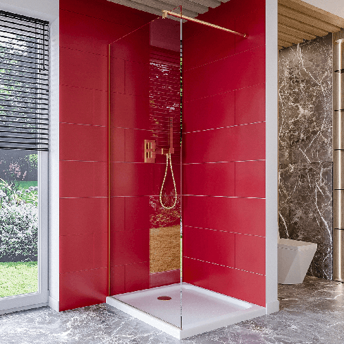 Ścianka prysznicowa WALK IN - ZŁOTA 8mm M9 - SWISS MEYER