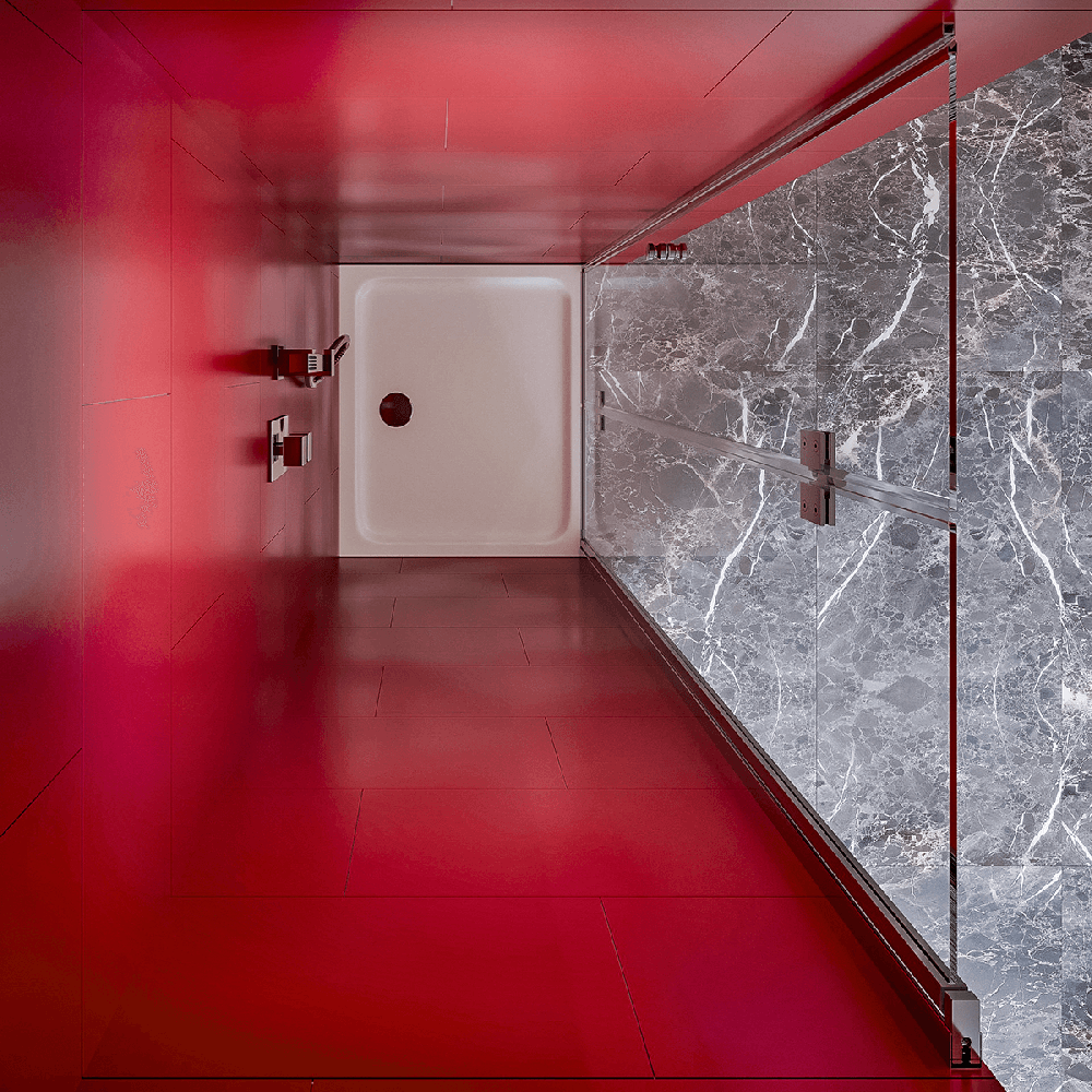 Drzwi prysznicowe składane łamane - MS200 - szkło przezroczyste 6mm – SWISS MEYER
