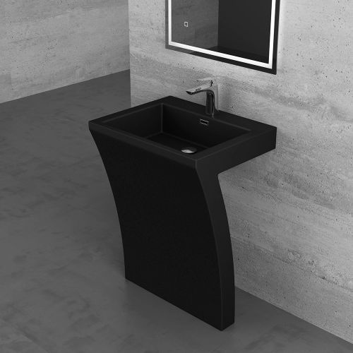 Umywalka wolnostojąca z konglomeratu czarna - LEYDA SWISS MEYER