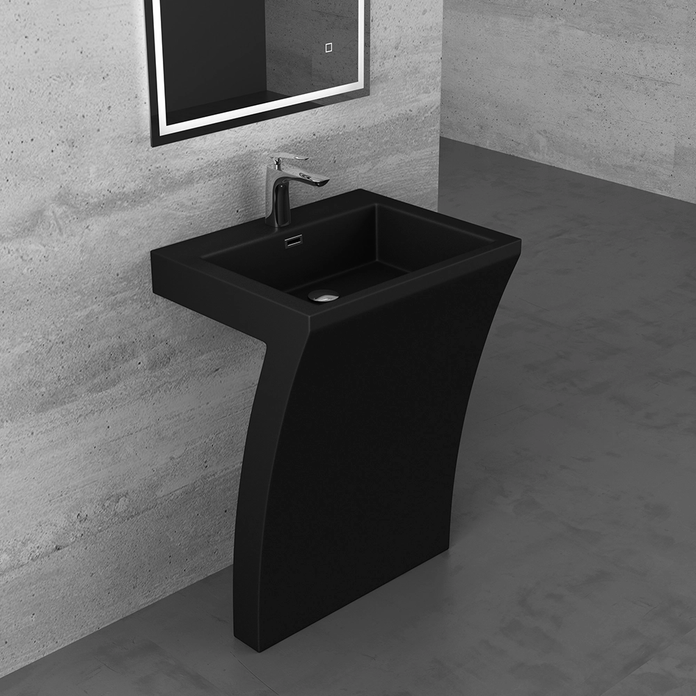Umywalka wolnostojąca z konglomeratu czarna - LEYDA SWISS MEYER