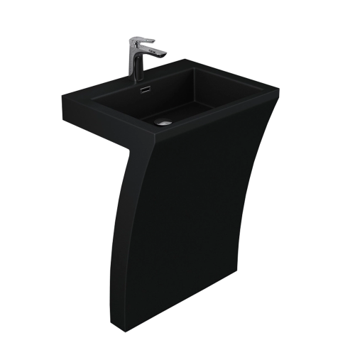 Umywalka wolnostojąca z konglomeratu czarna - LEYDA SWISS MEYER