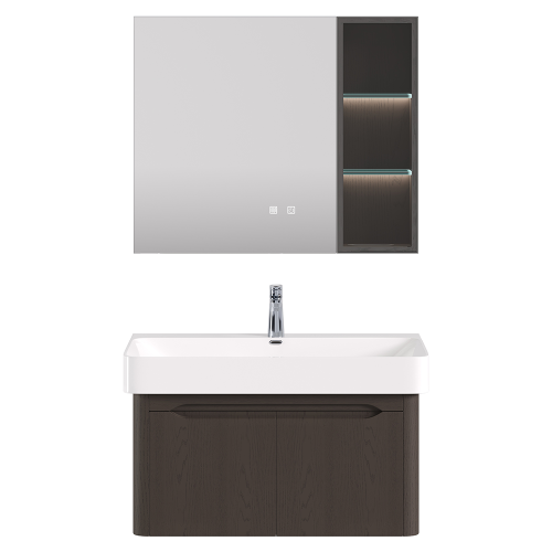 Zestaw Szafka - 80cm, umywalka, lustro z szafką - SU-840 - SWISS MEYER