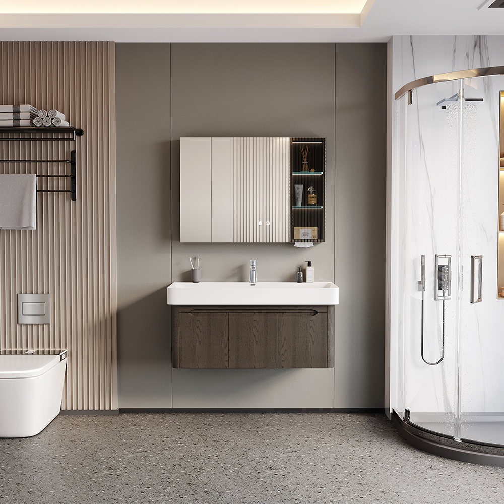 Zestaw Szafka - 100cm, umywalka, lustro z szafką - SU-840 - SWISS MEYER