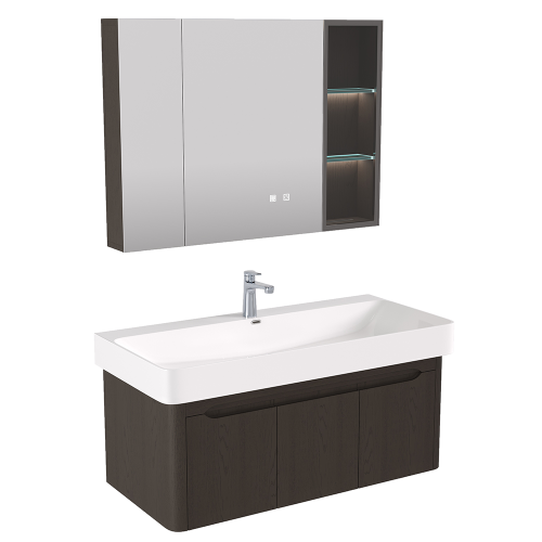 Zestaw Szafka - 100cm, umywalka, lustro z szafką - SU-840 - SWISS MEYER