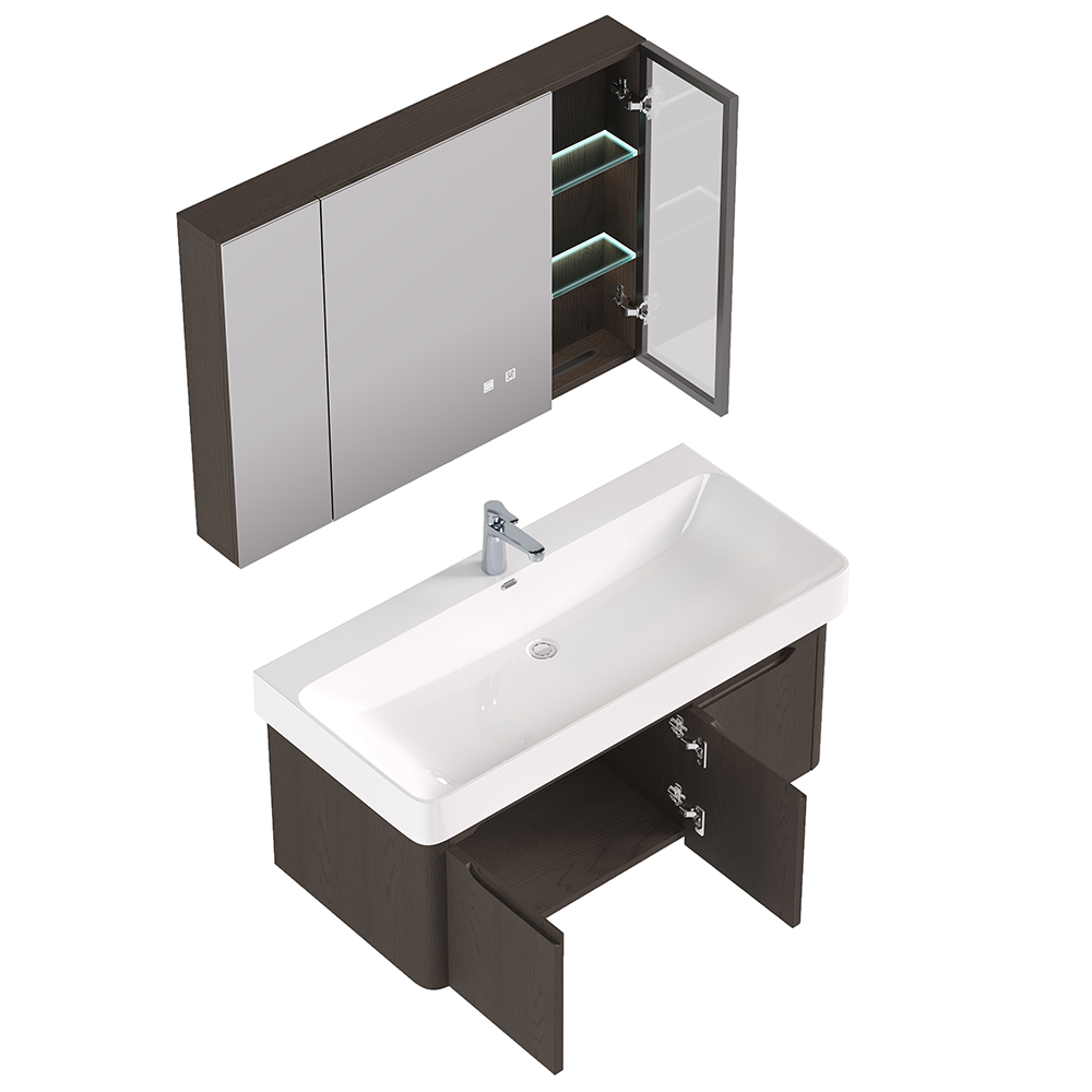 Zestaw Szafka - 100cm, umywalka, lustro z szafką - SU-840 - SWISS MEYER