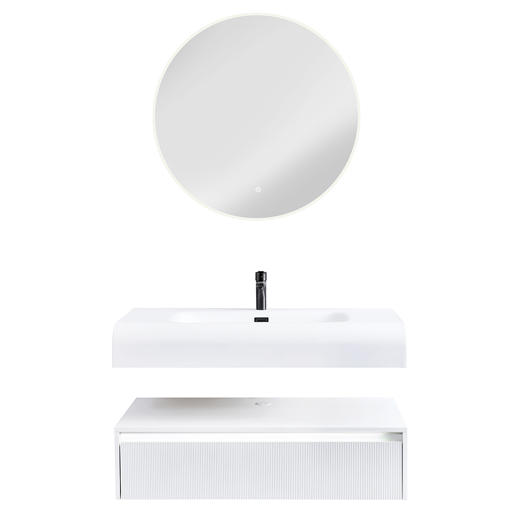 Zestaw Szafka - 100cm, umywalka, lustro z szafką - SU-837 - SWISS MEYER