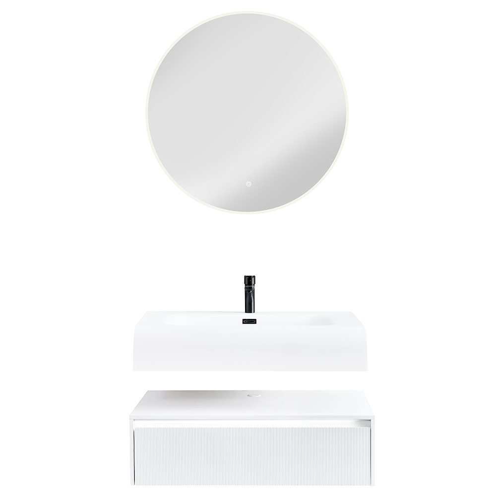 Zestaw Szafka - 80cm, umywalka, lustro z szafką - SU-837 - SWISS MEYER