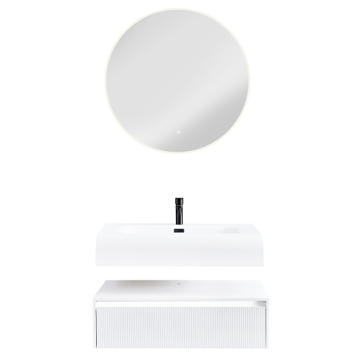 Zestaw Szafka - 80cm, umywalka, lustro z szafką - SU-837 - SWISS MEYER