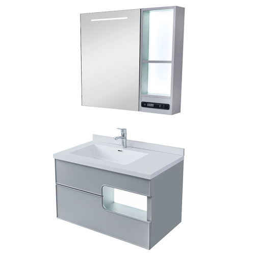Zestaw Szafka - 80cm, umywalka, lustro z szafką - SU-827 - SWISS MEYER