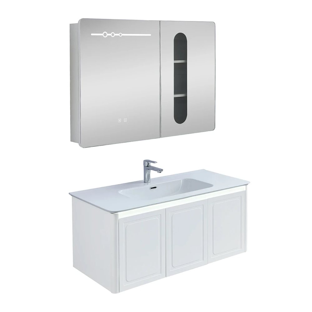 Zestaw Szafka - 100cm, umywalka, lustro z szafką - SU-812 - SWISS MEYER