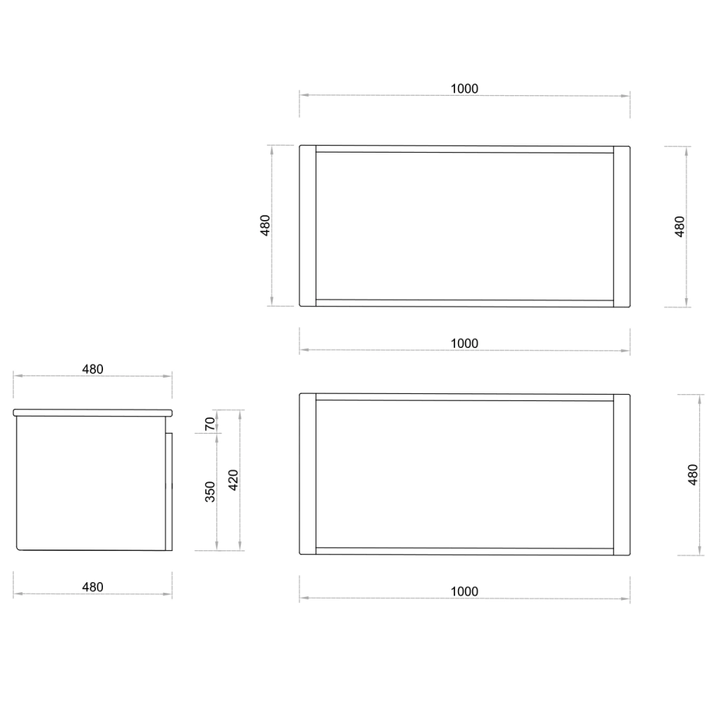 Zestaw Szafka - 100cm, umywalka, lustro z szafką - SU-812 - SWISS MEYER