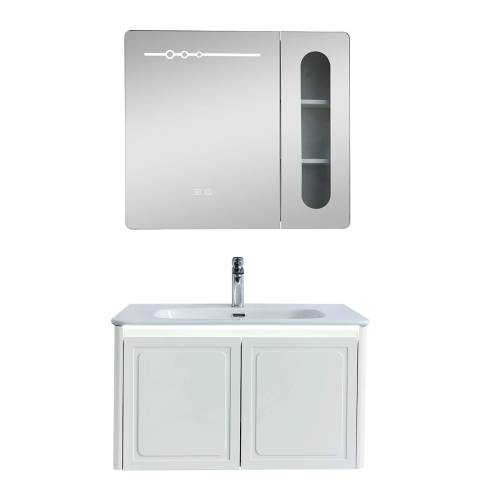 Zestaw Szafka - 80cm, umywalka, lustro z szafką - SU-812 - SWISS MEYER