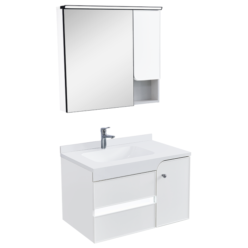 Zestaw Szafka - 80cm, umywalka, lustro z szafką - SU-825 - SWISS MEYER