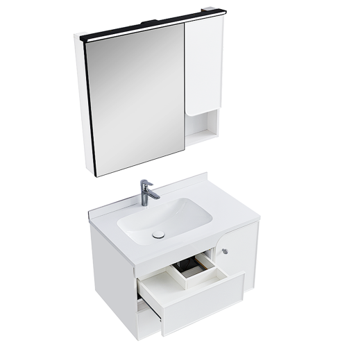 Zestaw Szafka - 80cm, umywalka, lustro z szafką - SU-825 - SWISS MEYER