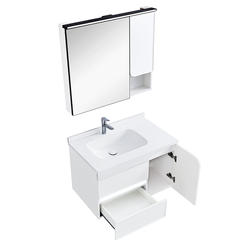 Zestaw Szafka - 80cm, umywalka, lustro z szafką - SU-825 - SWISS MEYER