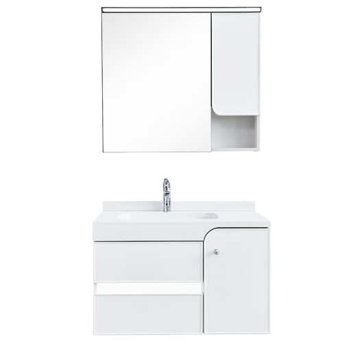 Zestaw Szafka - 80cm, umywalka, lustro z szafką - SU-825 - SWISS MEYER